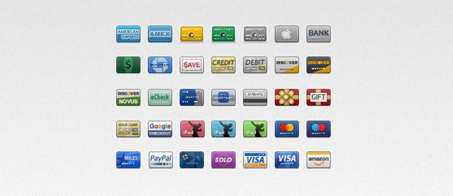 Кредитные карты - иконки - исходник PSD